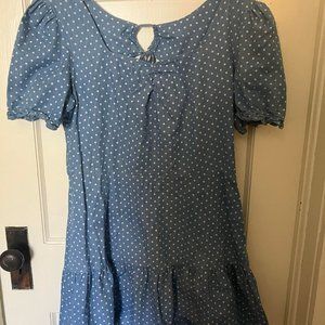 IN San Francisco Blue Polka Dot Dress XL